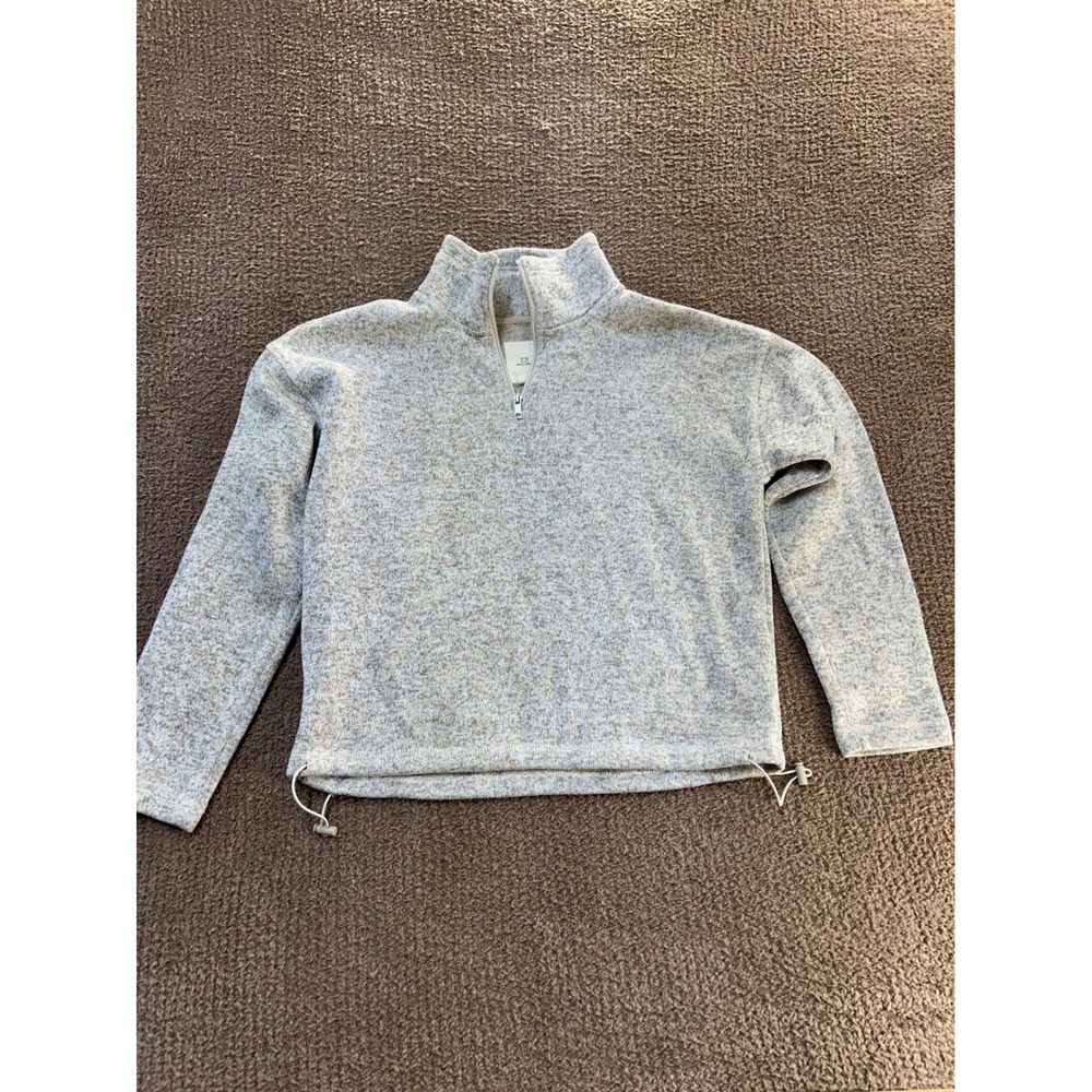 Thread & Supply Womens Heather Oatmeal Quarter Zip Pullover Fleece S JKX7570 - Picture 1 of 8